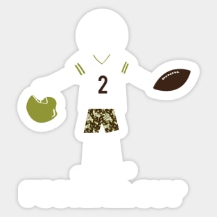 Funny Football Guy Illustrated Football Player Sticker